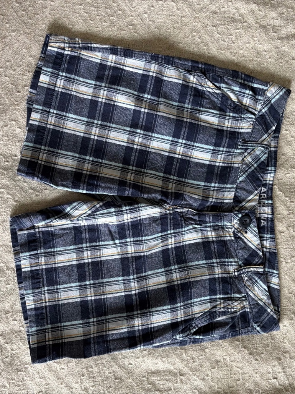 Arizona Jean Co. Women's Blue & White Plaid Bermuda Shorts
